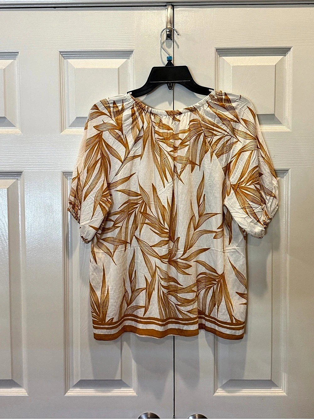 Ember Floral Blouse in White & Orange Size Large NWT